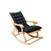 Thick Wicker Rocking Chair Pad with Elastic Band - All-in-One Black & Gray Cushion for Rocking Chairs, Dining Chairs, Armchairs
