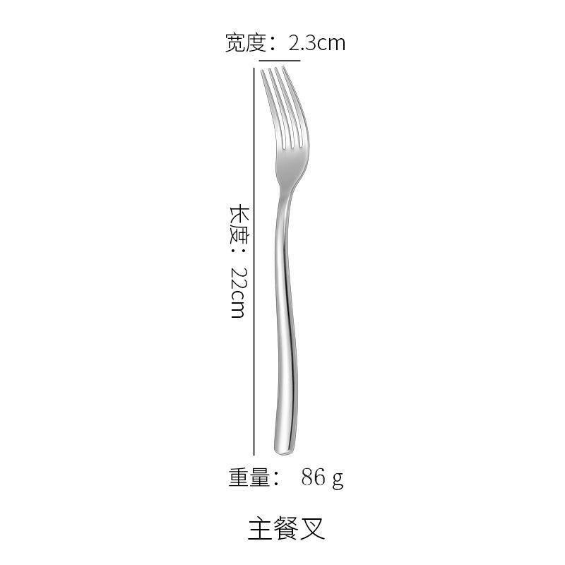 French Moonlight Thickened Stainless Steel Western Tableware Steak Knives, Forks, Spoons Set Supplies Dessert Spoons, Forks