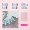 30-Piece European & American Style Press-On Nails, Rhinestones, Sparkling Contrast Colors, Long Square Tips.