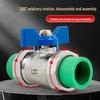 PPR Double Union Ball Valve - All Copper, Thickened, Straight Through Floor Heating with Hot Melt, Sizes DN20, DN25, DN32