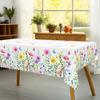 Spring Watercolor Floral Butterfly Rectangle Tablecloth Wedding Decorations Summer Wild Flowers Dining Table Cloth Party Decor
