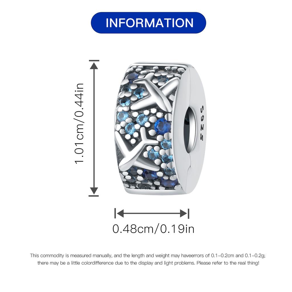 Original Copper Charms Luxury Flying Blue Zircon Beads Fit Bracelet Diy Women Making Delicate Gift Jewelry