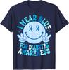 Ich trage blaues Smiley-Gesicht Diabetes-Aufklärung Unisex-T-Shirt