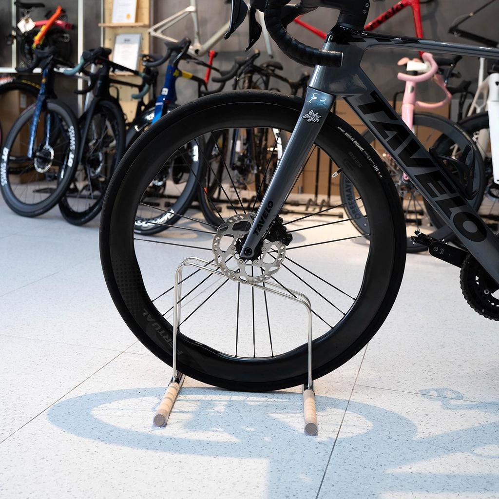 LiLioo Stainless Steel & Wood Bike Display Rack Indoor Storage