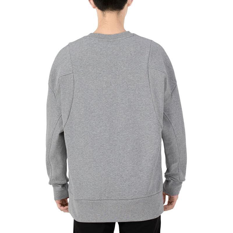 adidas M Internal Crew Fleece Lined Crew Neck Long Sleeved Pullover Sweatshirt Men's Gray HB6560