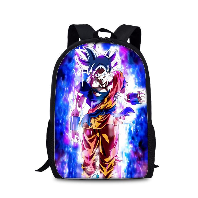 Dragon Ball Goku Printed Nylon Book Backpack For Students And Daily Use