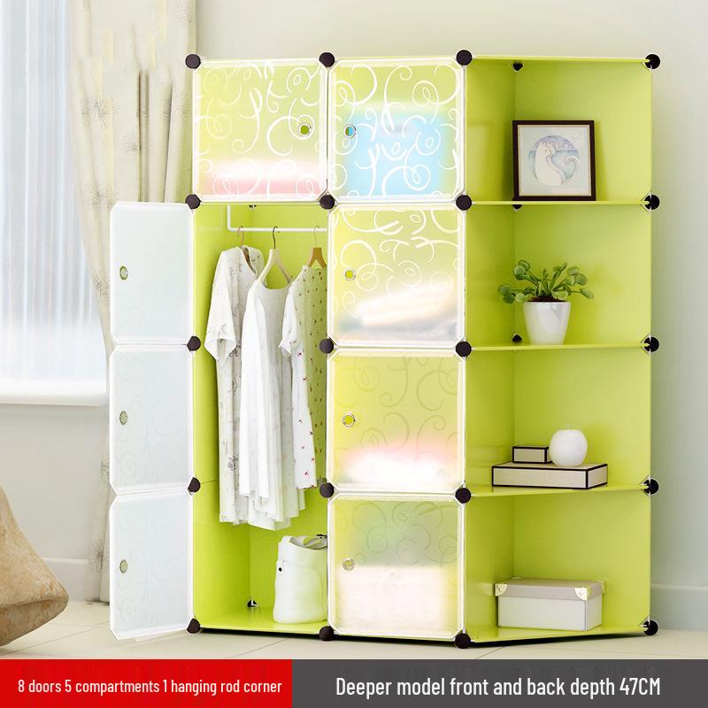 Vanden Minimalist Plastic Wardrobe: Children's & Adult Bedroom/Dorm Single Resin Storage Closet