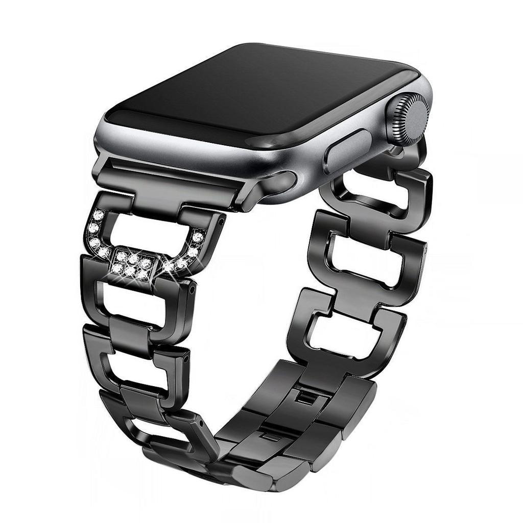 Luxury Metal Diamond Bracelet for Apple Watch Band 49 44 41 42mm for Iwatch 8 7 SE 6 5 4 3 38 45 40mm Stainless Steel Strap Smartwatch Accessories