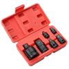 Pneumatic Socket to Square Conversion Joint Set: 1/4", 3/8", 1/2", 3/4", 1" - Black Phosphate Finish.