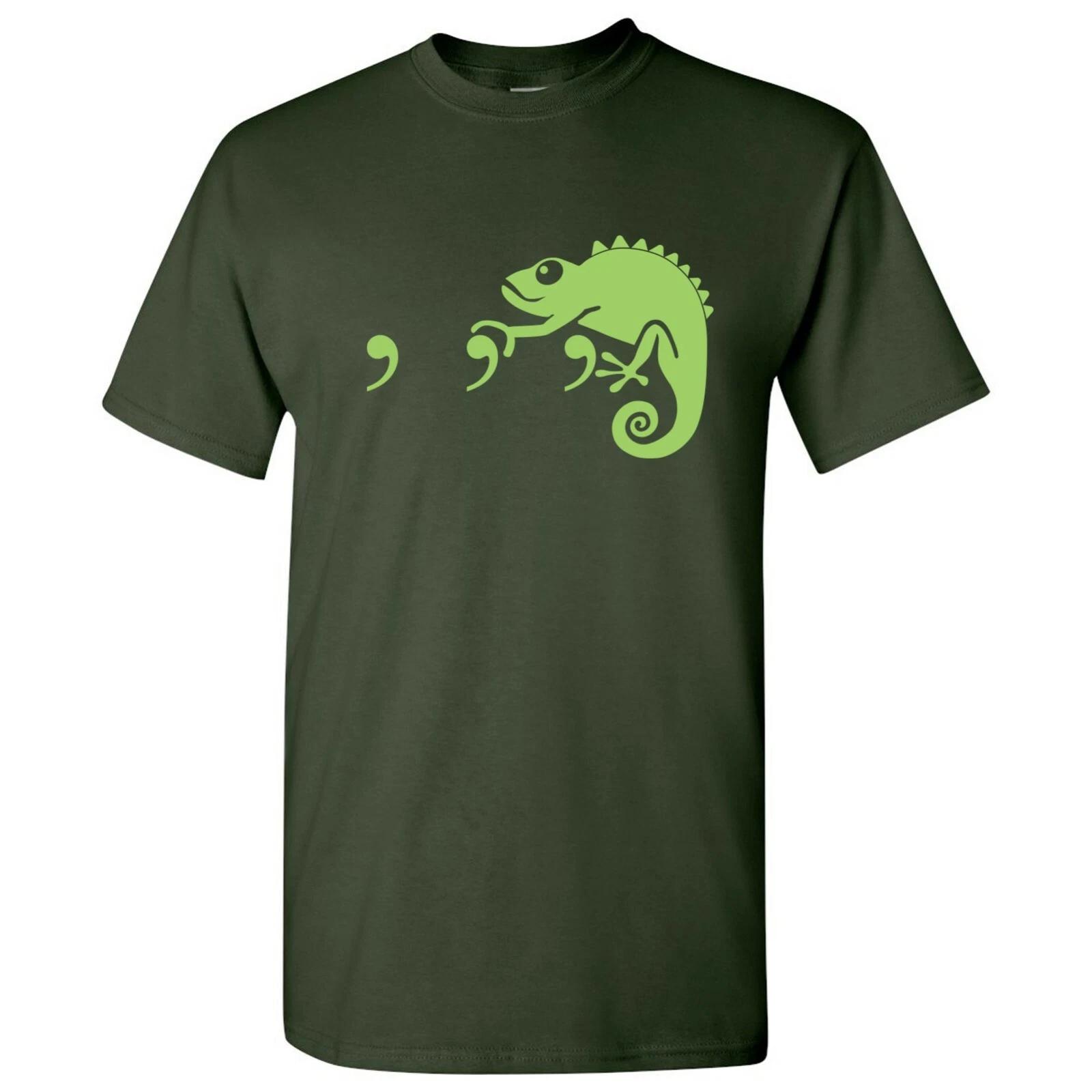 Comma Chameleon - Song Joke Funny Basic Cotton T-Shirt S