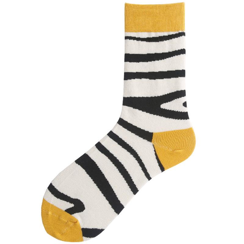 Summer Cotton Socks Trendy Socks Street Personality Illustrations Poached Eggs Harbor Jacquard Medium Tube Socks Socks Couple