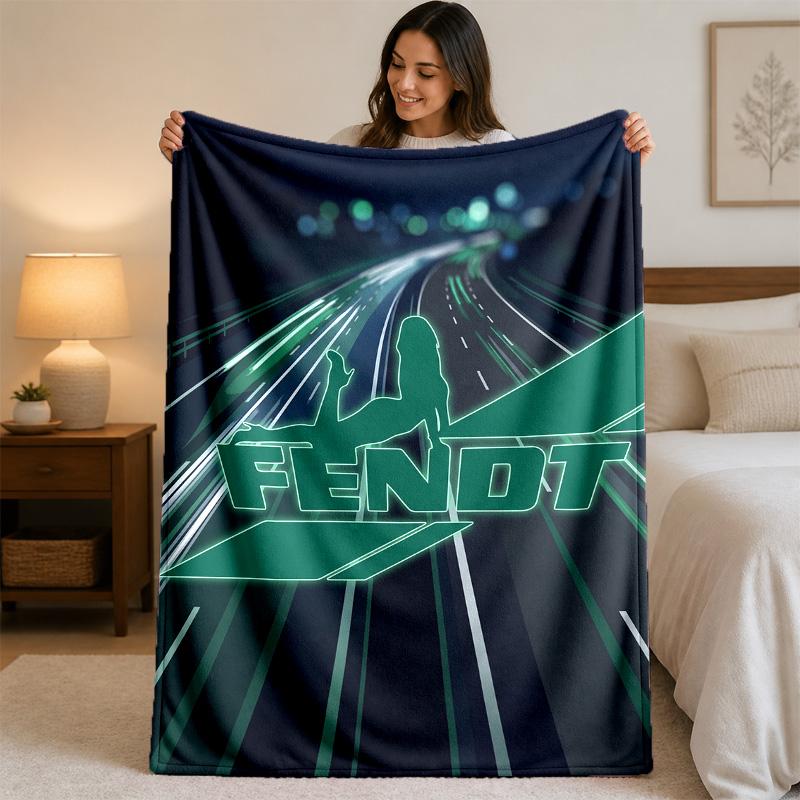 Fendt Print Flannel Blanket Cozy Lightweight Plush Throw Blanket For Bed Sofa Household Use