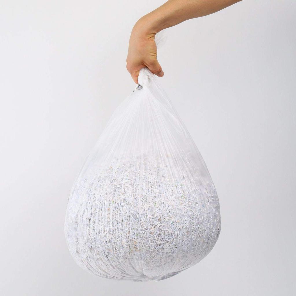 Fellowes Müllbeutel für Aktenvernichter, 100 Stück, Reduziert das Verstreuen von Schnipseln, Abgerundeter Boden für erhöhtes Fassungsvermögen, 36053