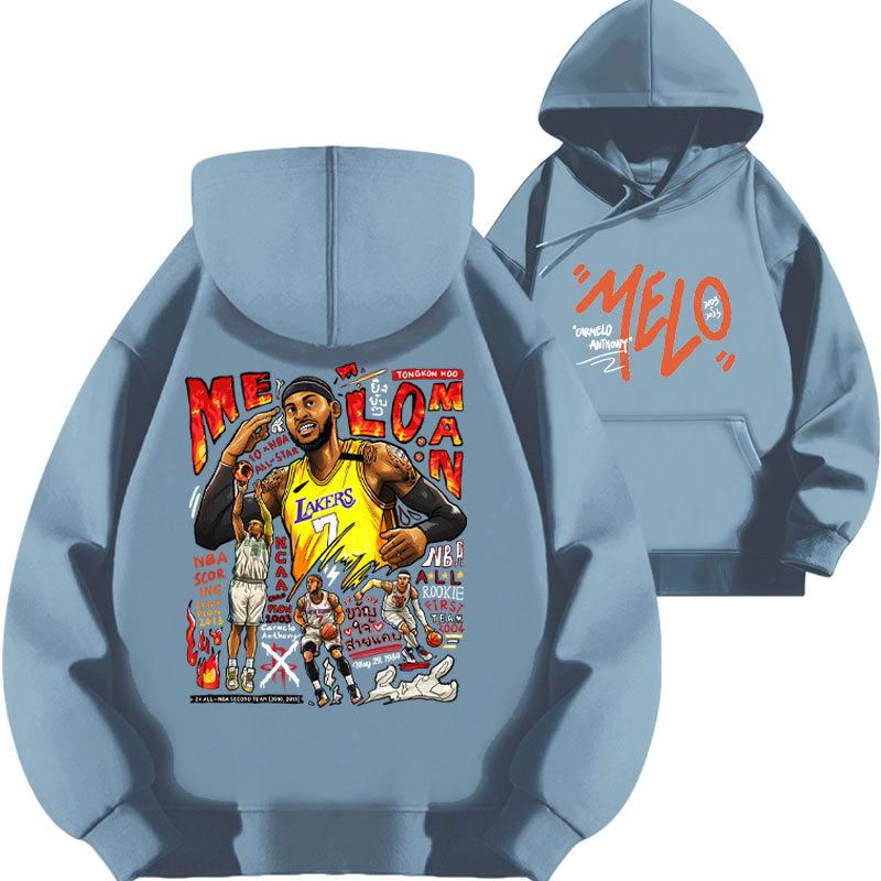 Anthony's 2025 Lakers Hoodie - Basketball Loose Fit, Autumn Plus Velvet, Thickened.
