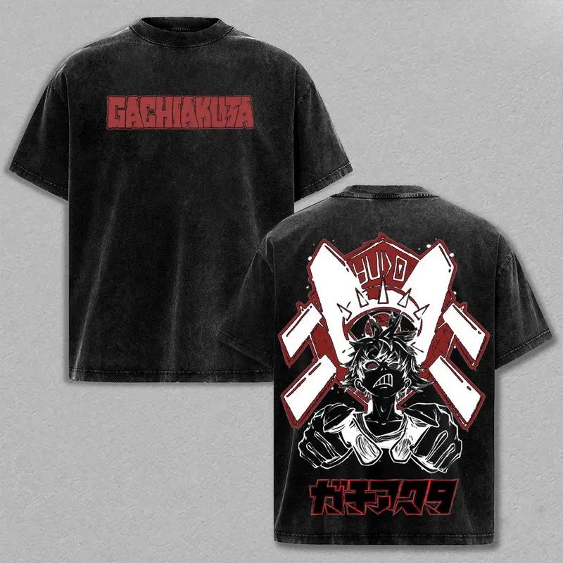 Gachiakuta Rudo Cool Printed Tee Men Women Washed Cotton T-shirts Manga Vintage T Shirt Harajuku Unisex Short Sleeve Tshirt