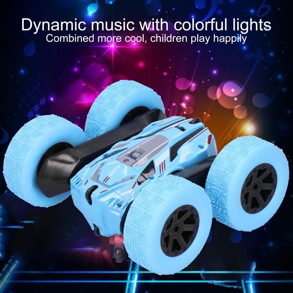 2.4G DoubleSided Remote Control Drift Car 360 Degree Rotating RC Stunt Car Toy for Child(Blue )
