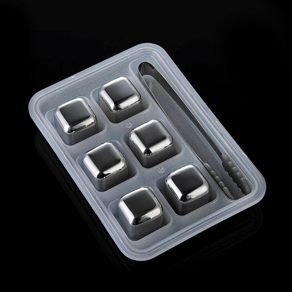 Stainless Steel Ice Cube 6-piece Set Non-Melting Ice