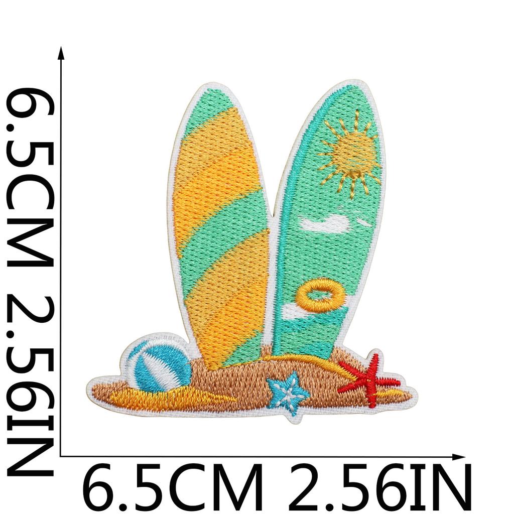 Leisure Vacation Embroidery Cloth Sticker Beach Surf Patch Sticker Bag Decoration Wave Beach Car Computer Embroidery Chapter Boy