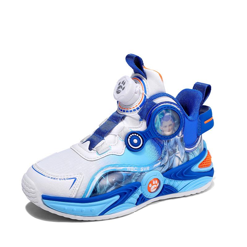 Nezha basketball shoes 2025 autumn new boys leather waterproof casual boys lightweight soft sole non-slip sports shoes