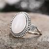 Exaggerated Punk Style Moonstone Ring, Oval Jewelry, Engagement Ring Girl