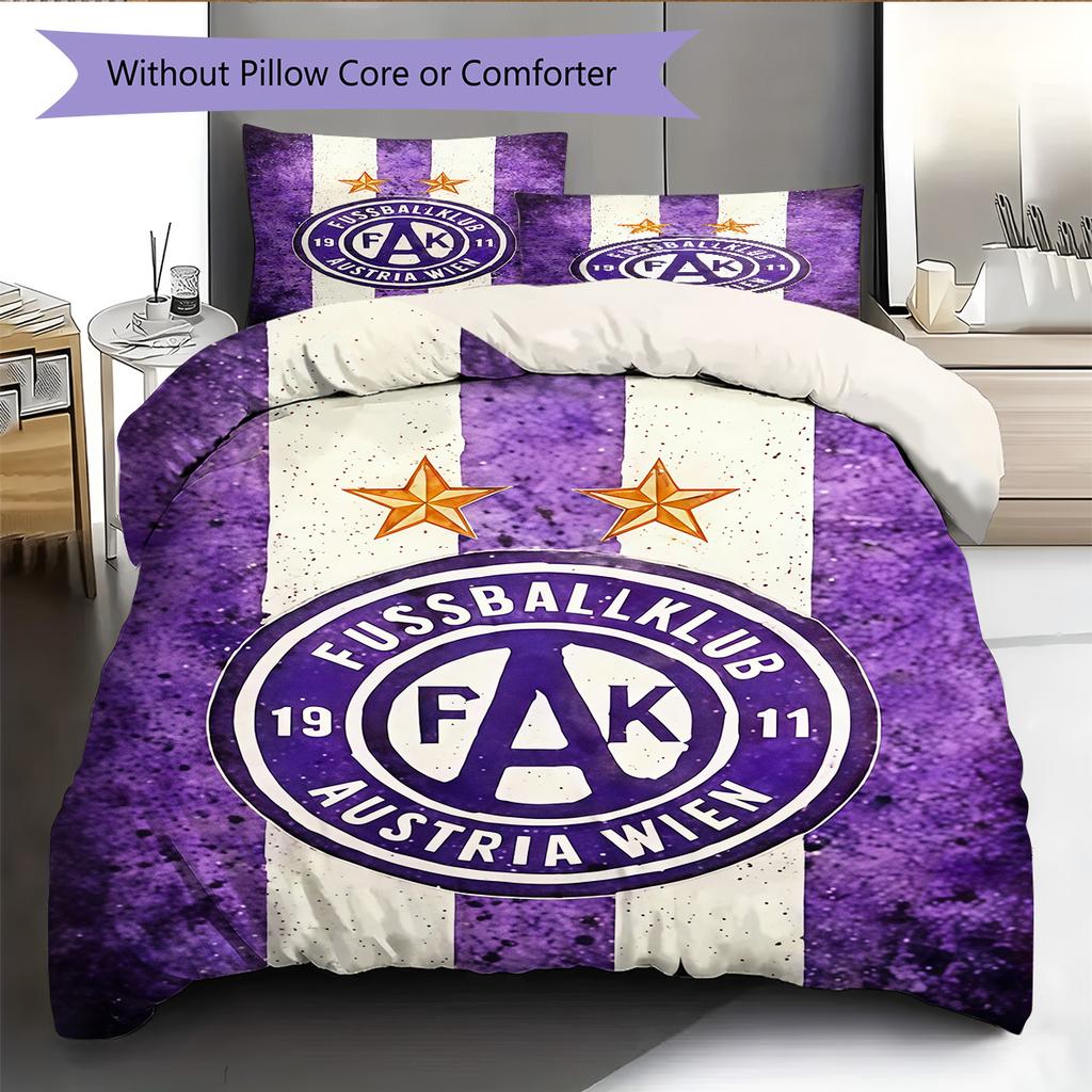FK Austria Wien Bedding Quilt Set Quilt Cover Pillowcase Home Decoration Birthday Gift (1 * Duvet Cover + 2 * Pillowcase, Without Core)
