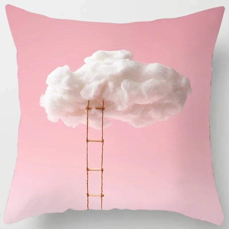 Pink Cute Love Printing Square Pillowcase, Home Decoration, Car Sofa Cushion Cover (45cm * 45cm)