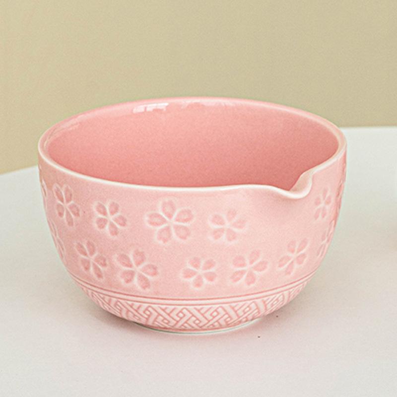 1/2pcs Traditional Japanese Matcha Bowl and Whisk Holder Tea Bowl with Pouring Spout for Office Table Tea Ceremony Party Gift