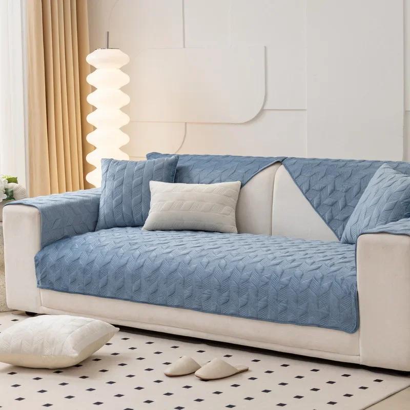 Утолщенная голландская бархатная подушка для дивана зимняя жаккардовая теплая крышка для дивана для гостиной нескользящий чехол на спинку дивана мягкий подлокотник полотенце 30x50cm pillowcase 2923₽