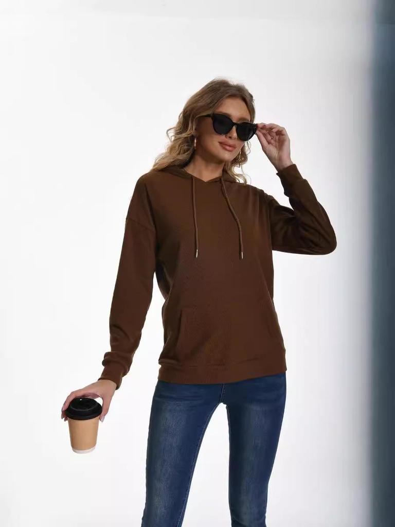 2024 Autumn/Winter Women's Hooded Knitted Pullover Sweatshirt