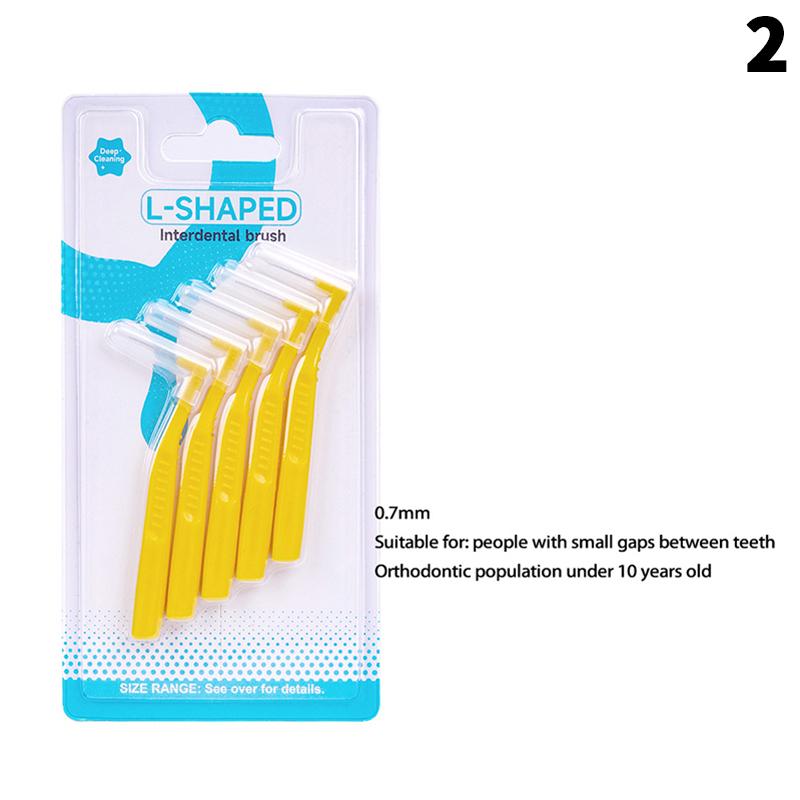 Dental Interdental Brushes Oral Hygiene Flossing Head L/I Shape Tooth Cleaning Tool for Braces Toothpick