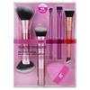 Real Techniques Big Blend Energy Brush + Double-Sided Puff Set, 6-Piece Set
