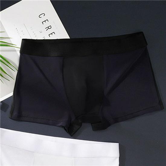 Men's Seamless Ice Silk Breathable Boxer Briefs - Lightweight, Comfortable Summer Underwear with Waistband