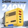 240W GaN Charger Adapter 5 Port Desktop Charger Adapter 3PD 2USB Fast Charger Adapter  Home Use