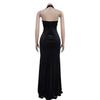 Women's Halter Backless Sexy Slit Long Dress - European and American Fashion