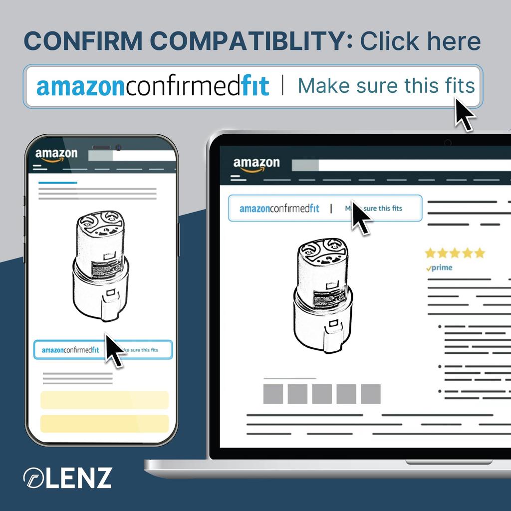 LENZ J1772 To Tesla Charging Adapter 80A/240 VAC, [Safety Certified] Compatible with Tesla Model
