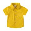 And Cool Boys' Short-Sleeved Shirts with Lapels, Kidsren's Shirts, Korean Style Summer Solid Color Cotton Tops for Small and Medium-Sized Kidsren