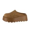 Leather Thick-soled Bag Head Half Slippers Women's New Spring and Autumn Outer Wear Versatile Casual Height-increasing Lazy Slippers