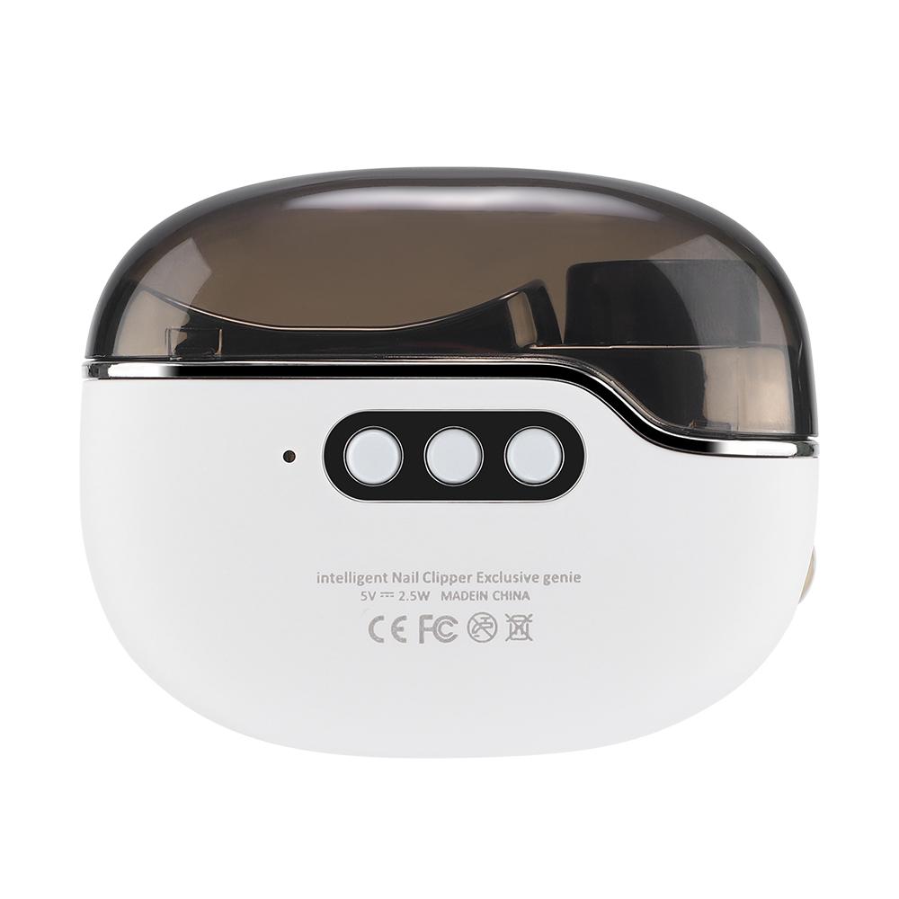 

Электрические кусачки для ногтей Мини-машинка для стрижки ногтей со скрытым УФ-светом Устраняет бактерии 4 в 1 Автоматический триммер для ногтей Полировщик белый