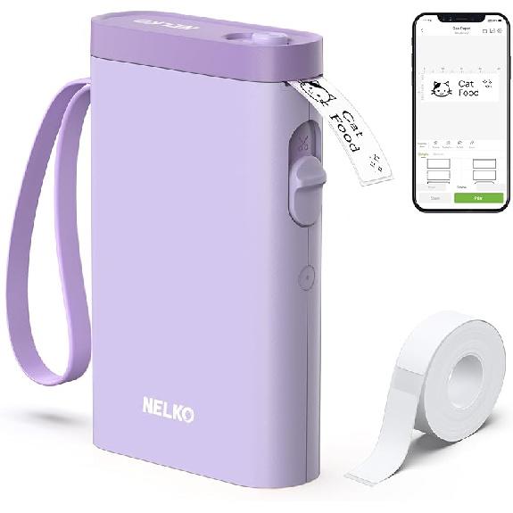 Nelko Label Maker Machine with Tape, P21 Bluetooth Label Printer, Wireless Mini Label Makers with Multiple Templates for Organizing Office Home,