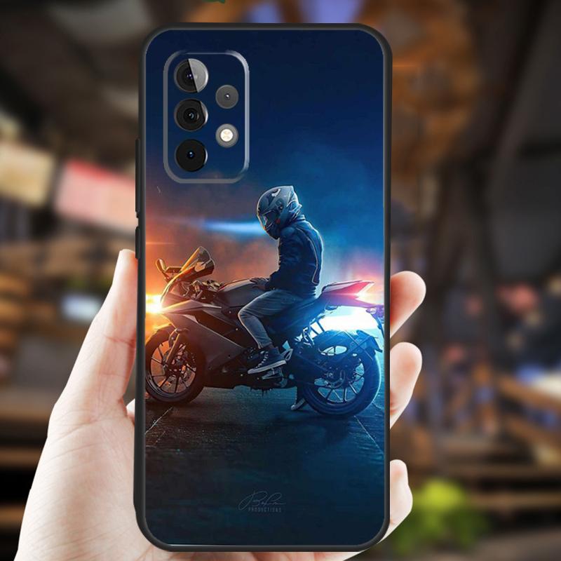 Fashion Motorcycle Man Case For Samsung Galaxy A05 A06 A22 A53 A33 A26 A16 A56 A36 A32 A52 A54 A34 A14 A55 A15 A35