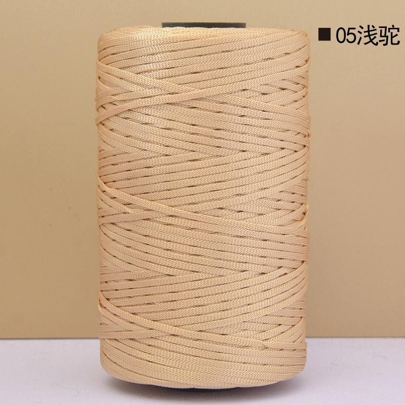 Mercerized Cotton Linen Light Body Ice Silk Flat Belt Wool Hand-Woven Crocheted Diy Hook Bag Hat Seat Cushion Hollow Thread