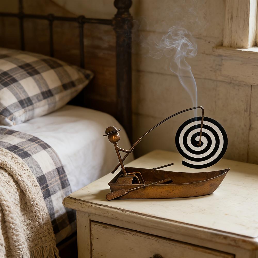 Coil Tray Metal Coil Stand Vintage Style Incense Burner Stand Sailboat Coil Holder Bedroom Decor