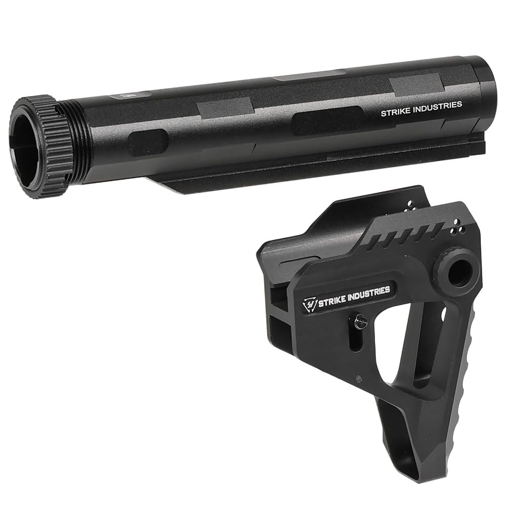 Ryohin Buhin SI Pit Stock & Buffer Tube Set for M4/M16 Series Electric Guns, Replica, CNC Aluminum Alloy, Black