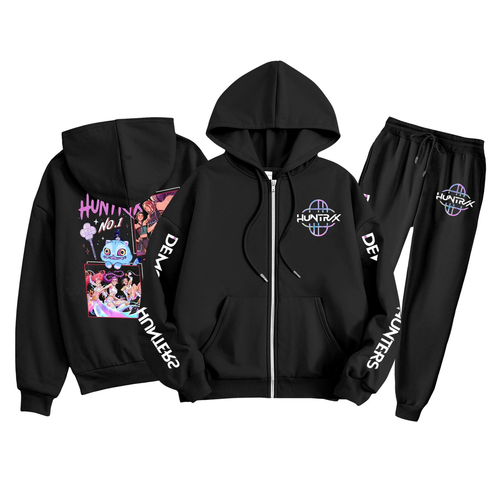 

Children s Fashion Long Sleeve Zipper Hooded Sweatshirt Sweatpants Solid Color Pocket Sweatshirt Set 100