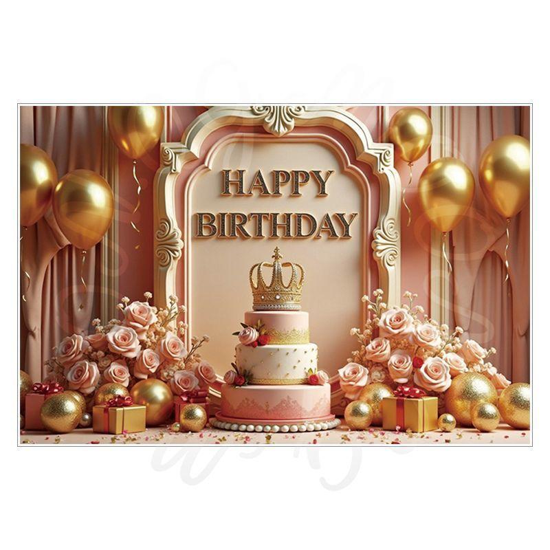 Pink Birthday Theme Party Decoration Backdrop Cloth - Party Decoration Scene Background Wall Hanging
