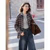 Mocana Women's Vintage Plaid Long Sleeve Shirt