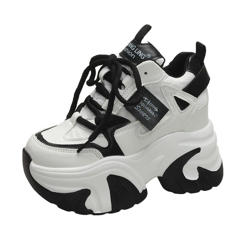 Frühlings- und Herbst-Damenschuhe mit höhenverstärkenden, modischen Kreuzriemen, vielseitige Damenschuhe mit dicker Sohle