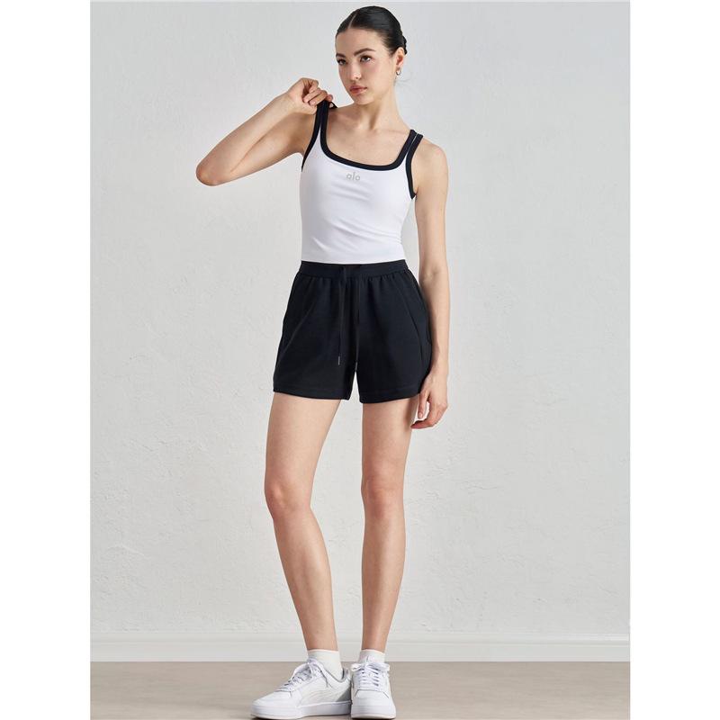 Chaleco de Yoga Deportivo Retro Americano con Cuello en U - Top de Fitness para Mujer