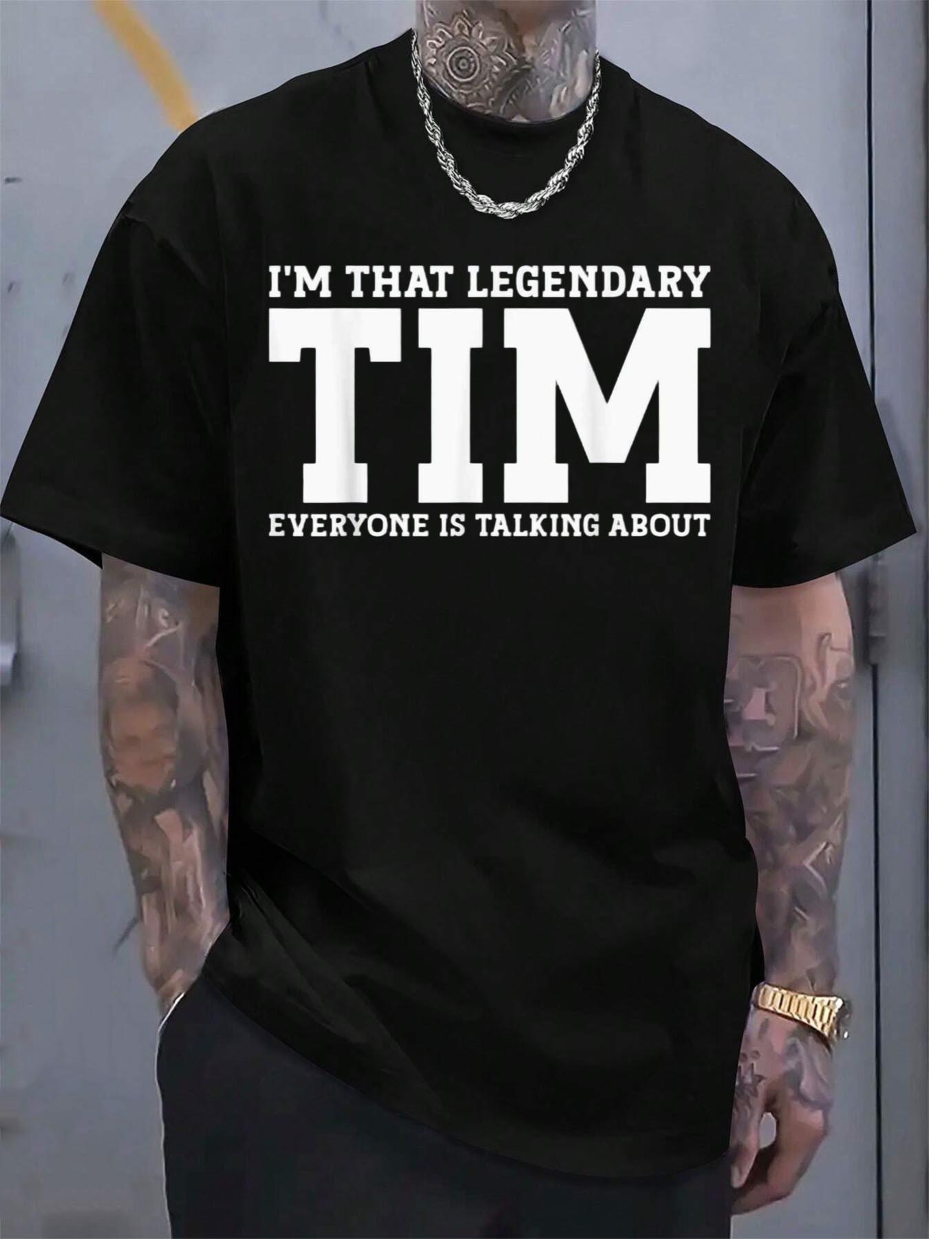 Local I m That Legendary Tim Black Cotton T-shirt - Casual Crew Neck XL