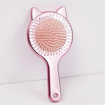 New Kawai Cat Pattern Hair Comb Black Pink Cute Cartoon Air Cushion Massage Comb Hard Hair Brush Solid Barber Hair Accessories